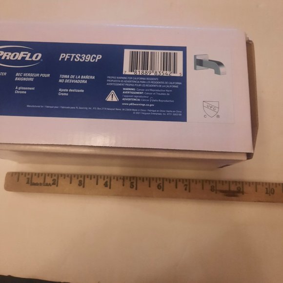 ProFlo PFTS39CP Non Diverter Tub Spout in Polished Chrome, New - Picture 11 of 13